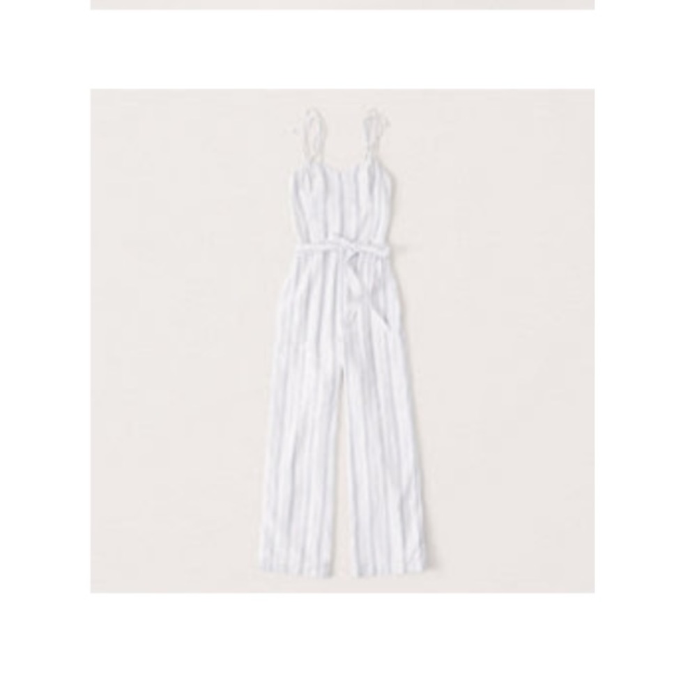 Abercrombie Tie Strap Linen Blend Jumpsuit
